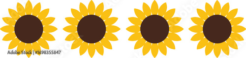 Four bright sunflowers blooming in summer capturing natural beauty and warmth vector