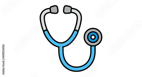 Colorful Cartoon Illustration of a Medical Stethoscope for Healthcare.