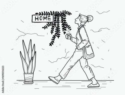 continuous one line art drawing. Sad in problem, anxiety and stress,  Mental health disorder, depression, tired.