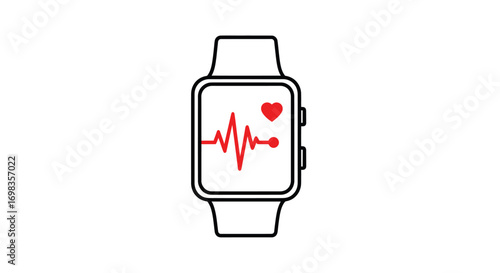 Smartwatch Displaying Heart Rate Monitor.