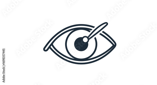 Stylized Eye Icon with Brush Painting Pupil.