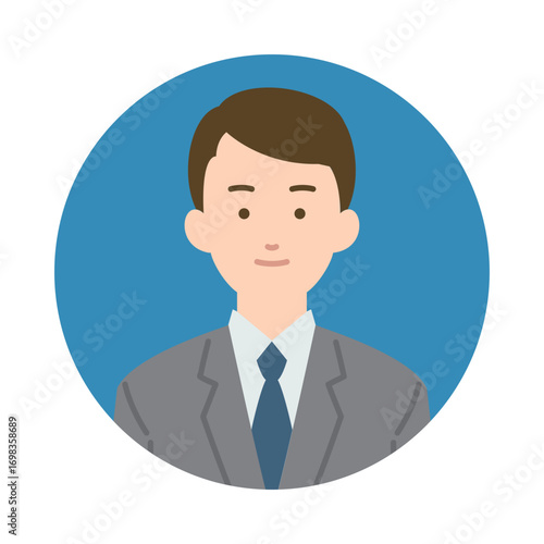 ビジネスマン男性の正面イラスト