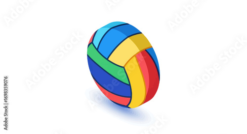 Colorful Multicolored Volleyball Sport Ball Game Equipment.