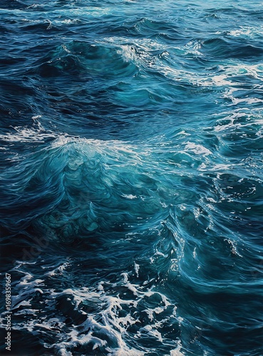Gentle waves ripple across the calm sea reflecting sunlight naturally