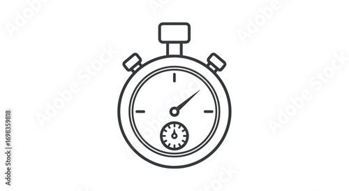 Simple Outline of a Classic Stopwatch.