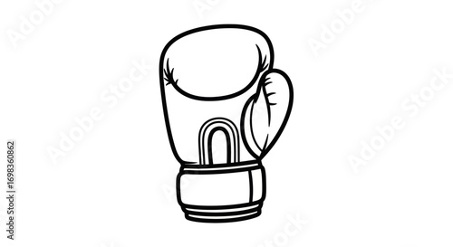 Classic Boxing Glove Line Art Illustration.
