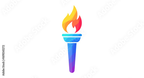 Vibrant gradient torch with burning flame illustration.