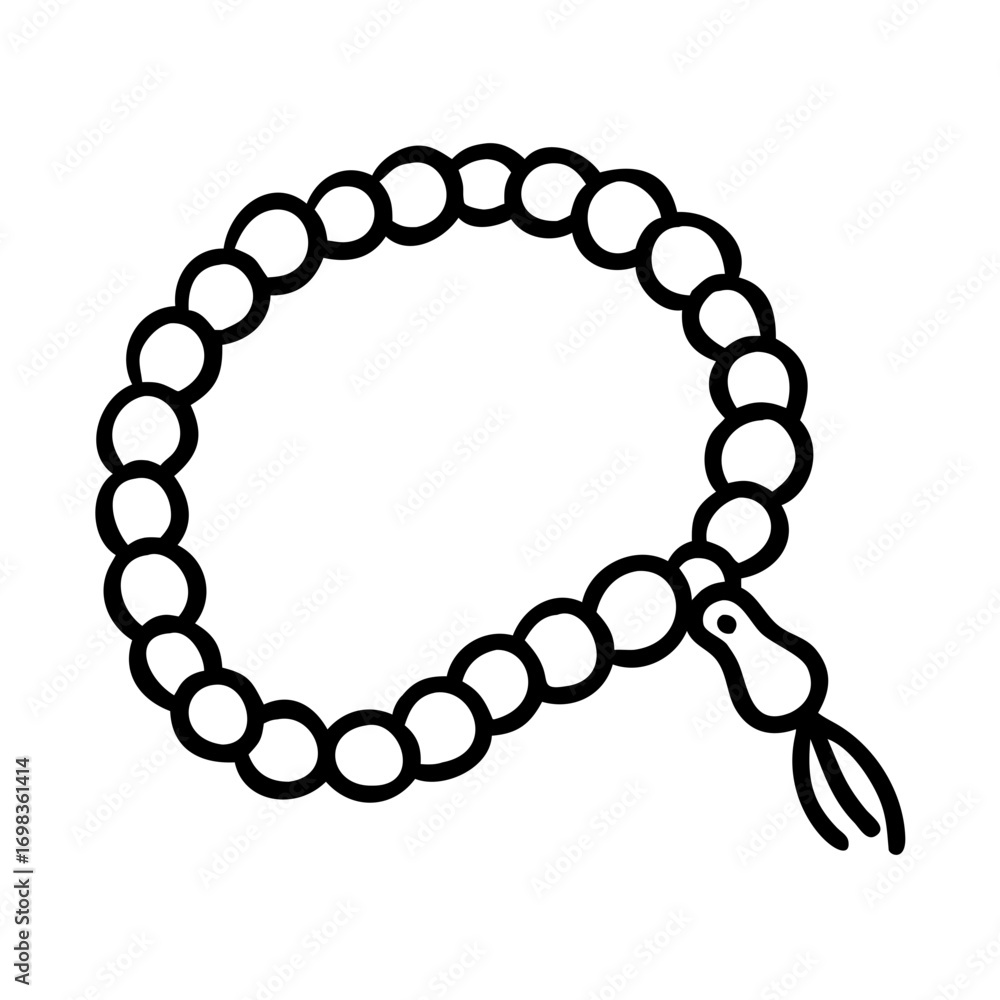 Obraz premium Decorative tasbih beads illustration on transparent background for Ramadan 