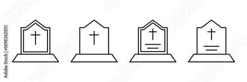 Tombstone vector icons. Rip grave icons set . Tombstone icon vector simple element . eps 10 