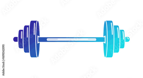 Gradient Blue and Teal Dumbbell for Weightlifting and Fitness.