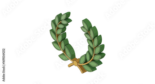 Classic Green Laurel Wreath Symbol of Victory and Achievement.