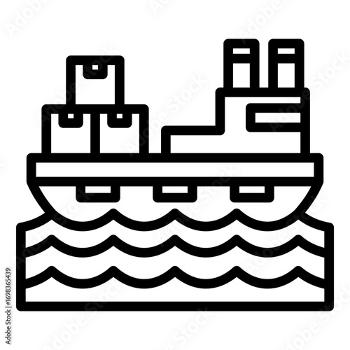 Cargo Ship  Icon Element For Design	