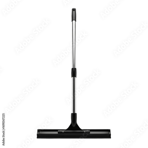Professional Window Squeegee for Cleaning Glass Surfaces Silver Handle Black Blade Household on transparent background