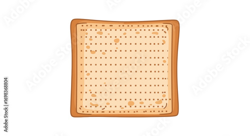 Traditional square matzah unleavened bread with toasted spots.