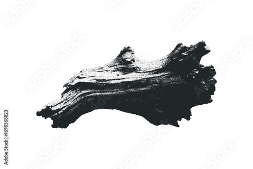 Textured wood snag on transparent background