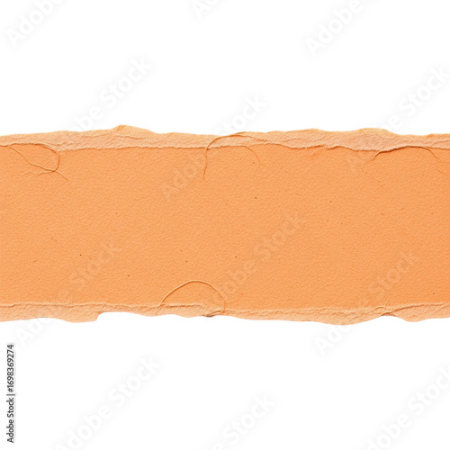 Abstract peach paper with torn edges on transparent background graphic design texture rough paper stationery supplies