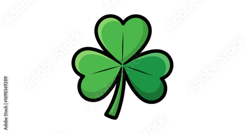 Green Shamrock with Black Outline for St Patricks Day.
