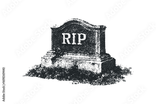 Tombstone with RIP text transparent