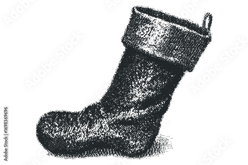 Textured Christmas stocking