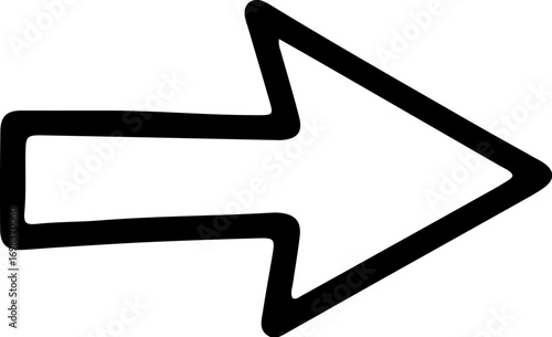 Bold Black Arrow Pointing Right Vector Illustration