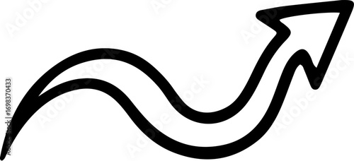 Abstract wavy arrow hand-drawn vector icon design