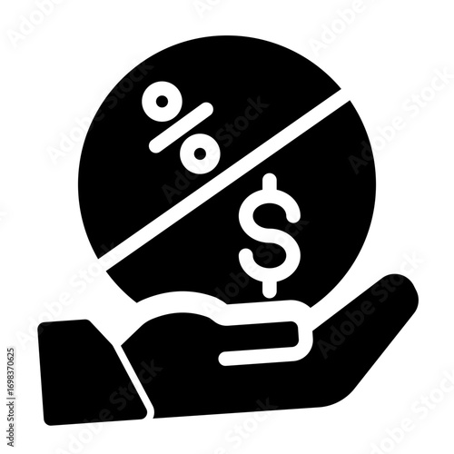 Profit Earning Income Distribution icon from the Financial Projection icon collection (Glyph Style)