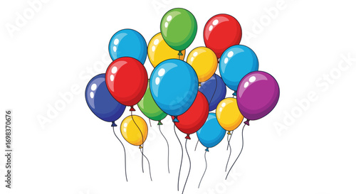 Colorful Bunch of Inflated Party Balloons.