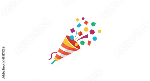 Colorful Confetti Popper Party Horn.