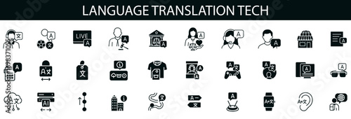 Language Translation Icons — AI-Powered Multilingual Tech for Travel, Education, Gaming & Wearable Devices
