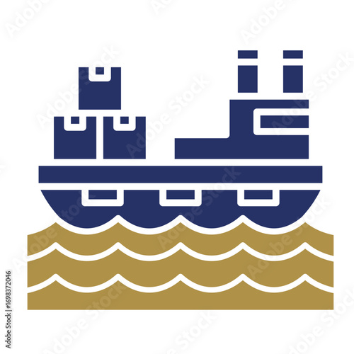 Cargo Ship  Icon Element For Design	