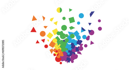 Colorful Abstract Geometric Shapes Bursting from the Center.