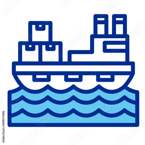 Cargo Ship  Icon Element For Design	
