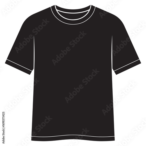 Minimalist T-Shirt Silhouette Vector Design for Fashion, Clothing, Apparel, Casual Wear, Style, Modern EPS
