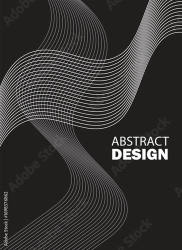 black and white abstract wave pattern background