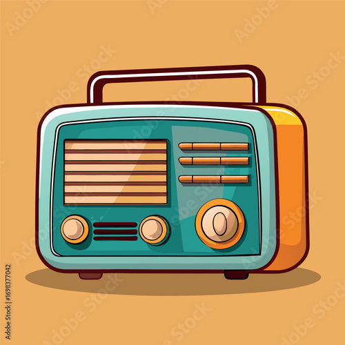 Cartoon classic radio illustration art	
