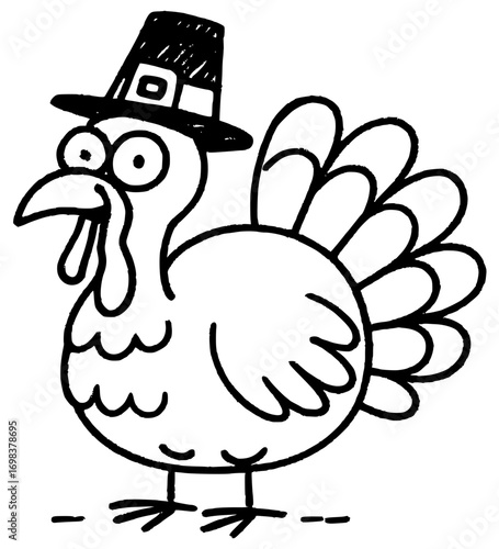 Thanksgiving turkey in a party hat