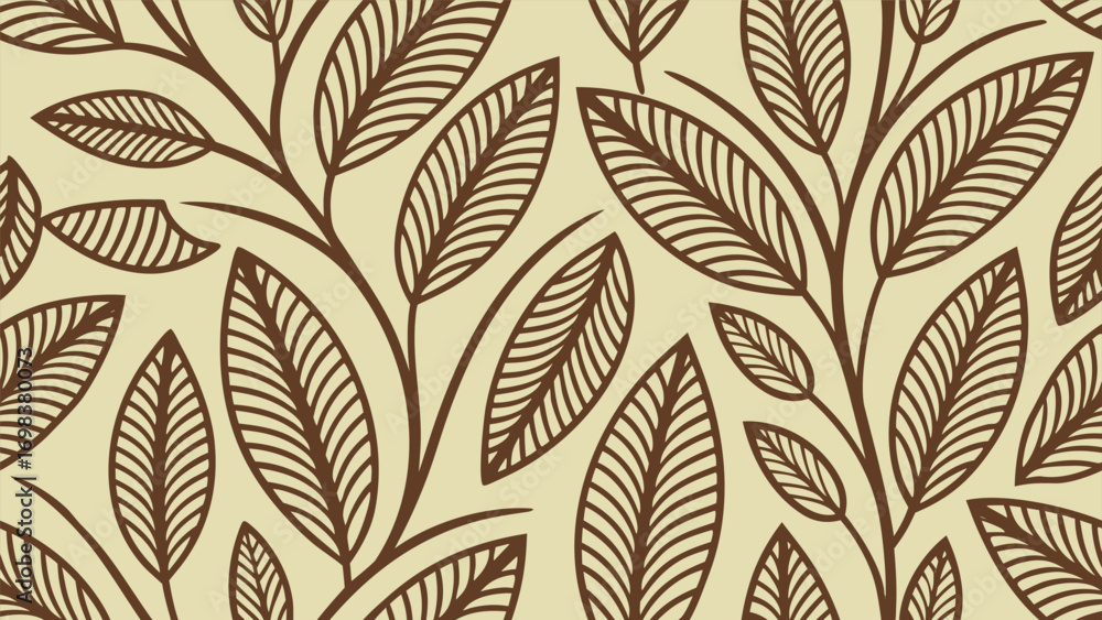Fototapeta premium Seamless pattern of interwoven vines and leaves in a classic vintage Arts and Crafts style