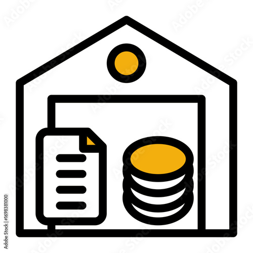 Warehouse Database Analytics (Outline Color Lineal Style)