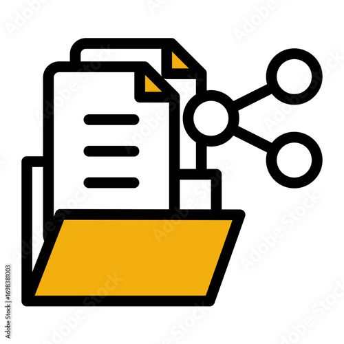 Share Transfer Distribution (Outline Color Lineal Style)