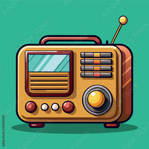 Cartoon classic radio illustration art	
