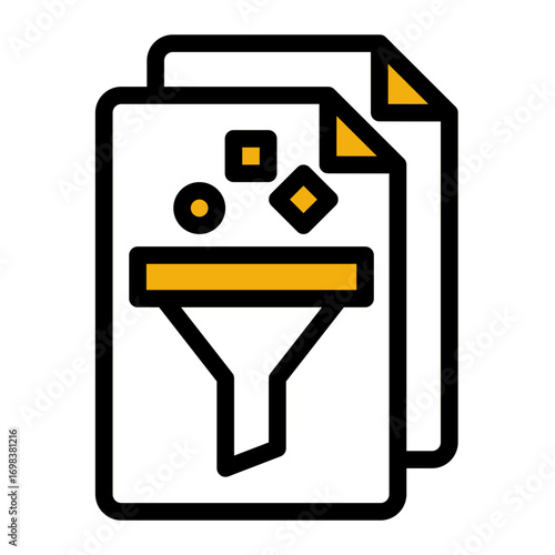 Funnel Data Selection Sort (Outline Color Lineal Style)