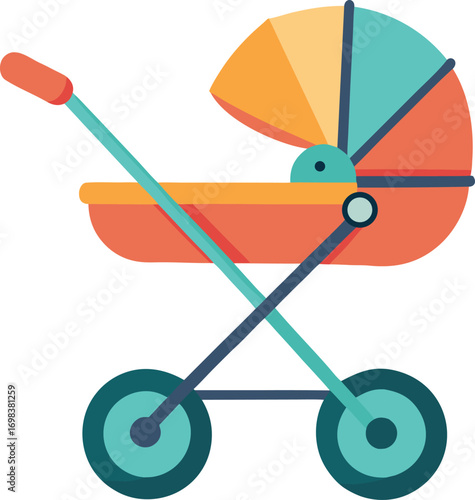 vector illustration of a baby carriage