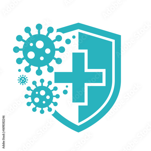 Kills 99.9% bacteria, germs and viruses . Antibacterial and antiviral defence, protection infection. Vector Illustration.