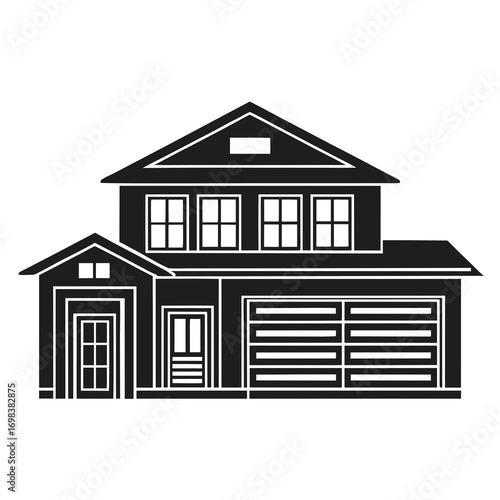 vector house icon with garage
