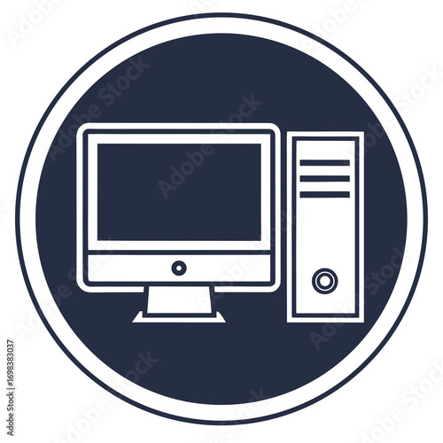 computer monitor icon vector illustration