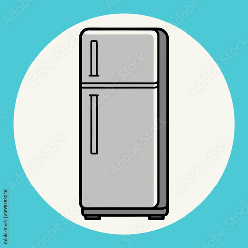 vector illustration of a refrigerator