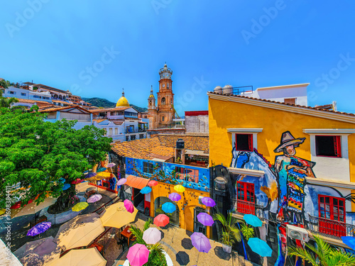Tableau sur toile Parroquia de Puerto Vallarta Mexico