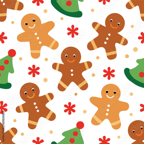 gingerbread cookies seamless pattern