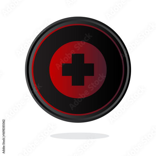 Add circle icon. Medical plus symbol. Hospital sign Vector. Cross button illustration.