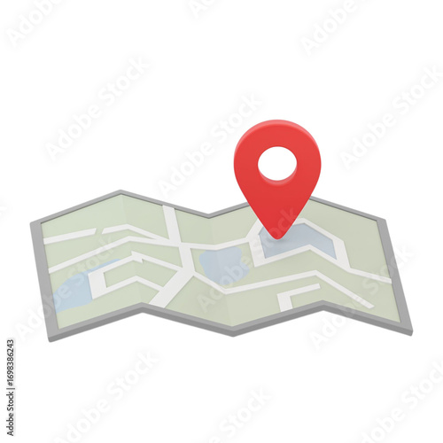 Free Download Map with location pin isolated on transparent background representing navigation and travel concept. - GFXLoad